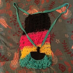 Loose knit beach bag.